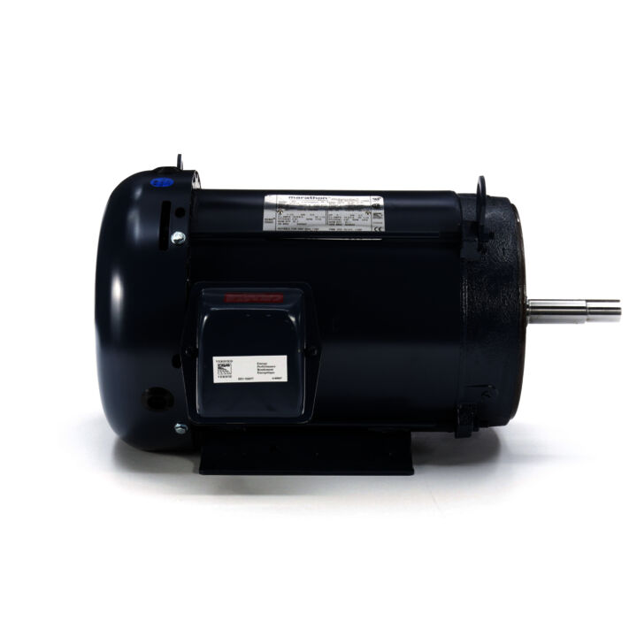 Close-Coupled Pump Motor, 7.50 & 5 HP, 3 Ph, 60 & 50 Hz, 230/460 & 190/380 V, 1800 & 1500 RPM, 213JM Frame, TEFC