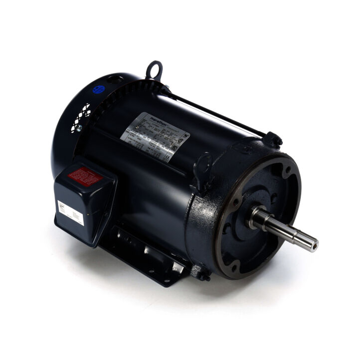 Close-Coupled Pump Motor, 7.50 & 5 HP, 3 Ph, 60 & 50 Hz, 230/460 & 190/380 V, 1800 & 1500 RPM, 213JM Frame, TEFC