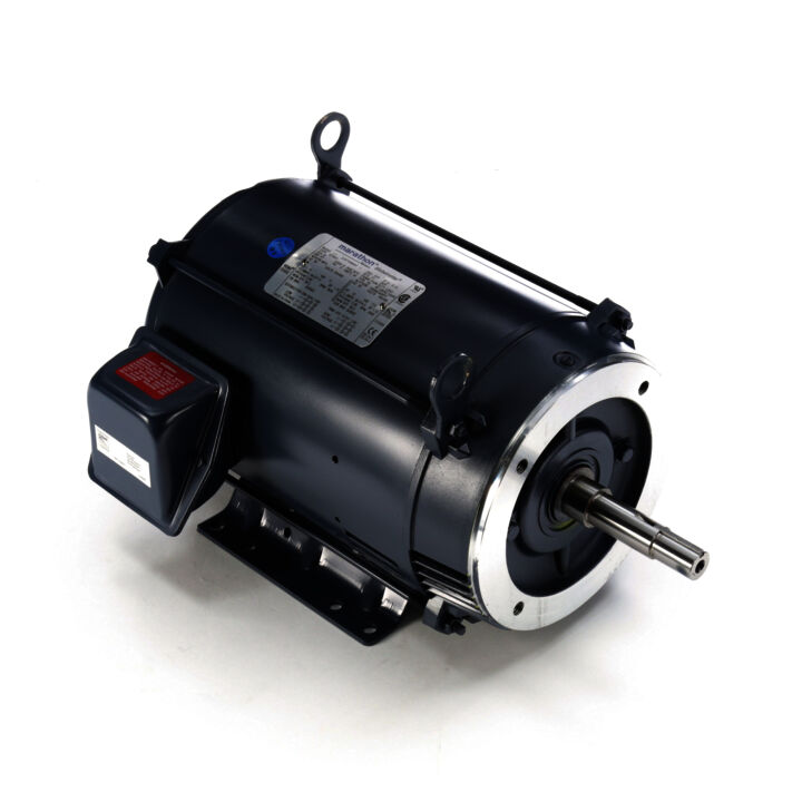 Close-Coupled Pump Motor, 15 & 10 HP, 3 Ph, 60 & 50 Hz, 230/460 & 190/380 V, 3600 & 3000 RPM, 215JM Frame, DP