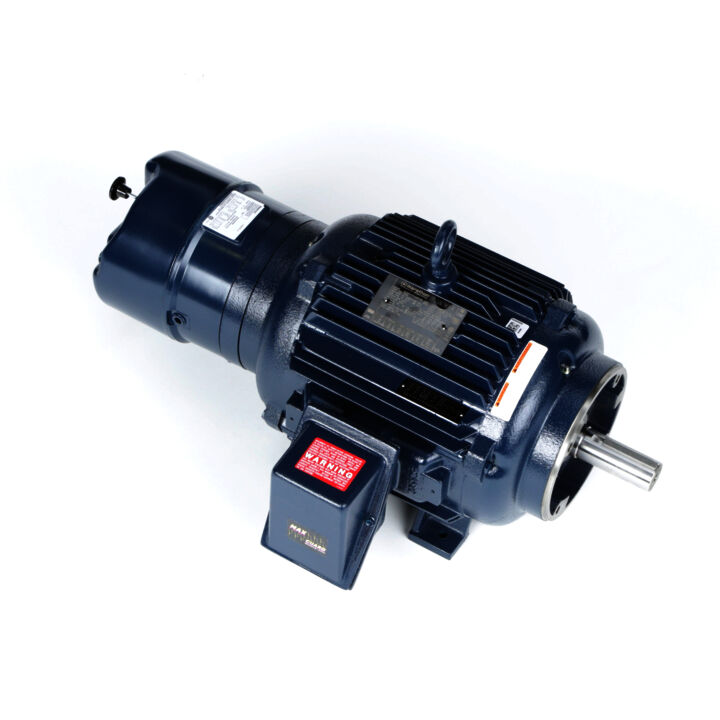 Brake Motor, 15 HP, 3 Ph, 60 Hz, 230/460 V, 1800 RPM, 254TC Frame, TENV