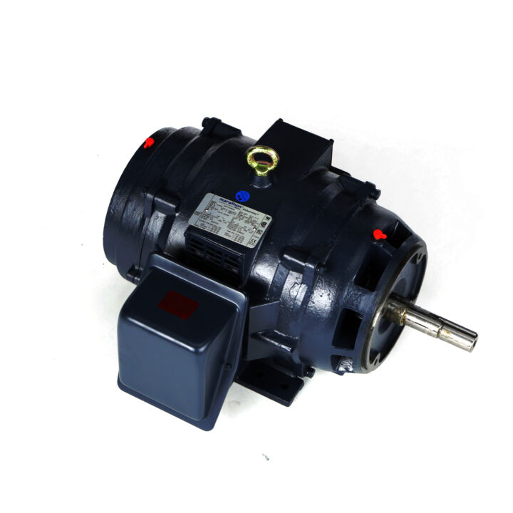 Close-Coupled Pump Motor, 15 & 10 HP, 3 Ph, 60 & 50 Hz, 230/460 & 190/380 V, 1800 & 1500 RPM, 254JM Frame, DP