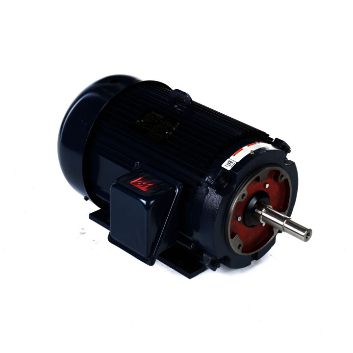 Close-Coupled Pump Motor, 20 & 15 HP, 3 Ph, 60 & 50 Hz, 230/460 & 190/380 V, 3600 & 3000 RPM, 256JM Frame, TEFC