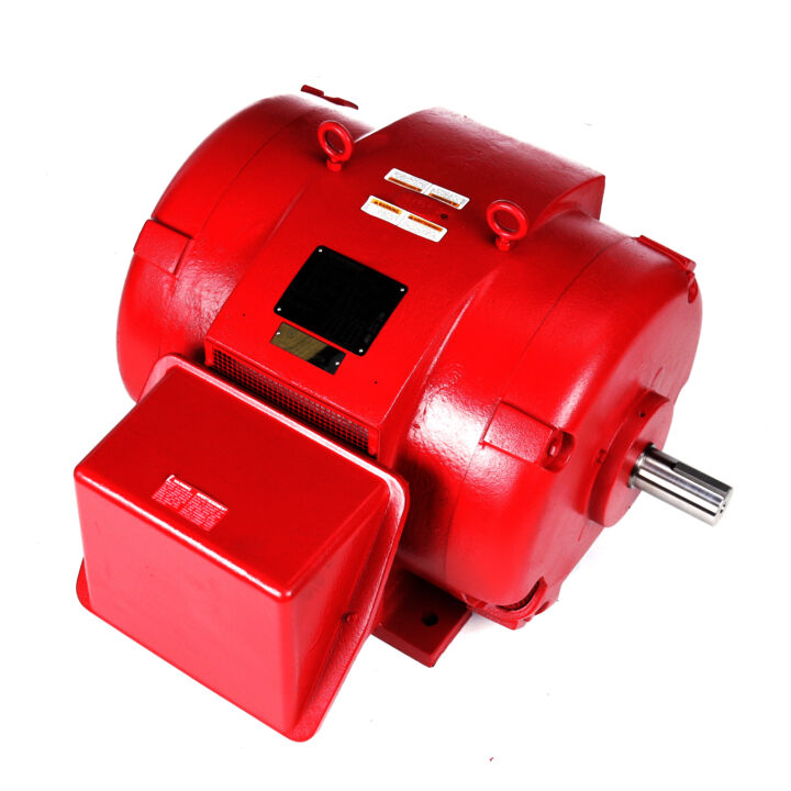 Fire Pump Motor, 125 & 100 HP, 3 Ph, 60 & 50 Hz, 230/460 & 190/380 V, 1800 & 1500 RPM, 405TS Frame, DP