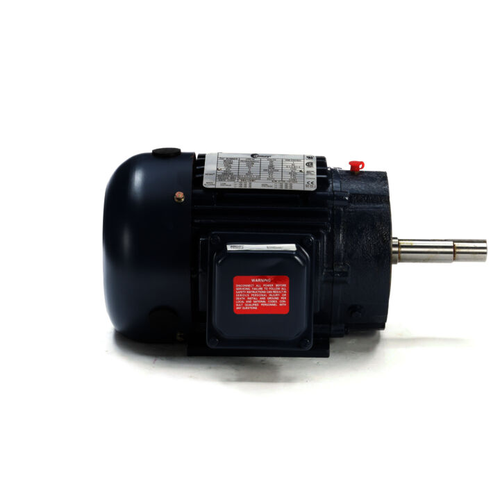 Close-Coupled Pump Motor, 1 HP, 3 Ph, 60 Hz, 208-230/460 V, 1800 RPM, 143JM Frame, TEFC