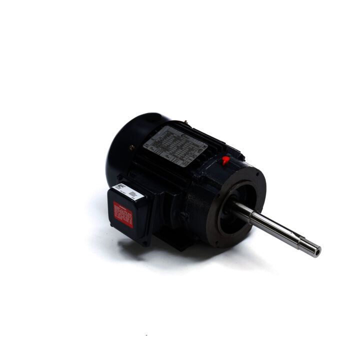 Close-Coupled Pump Motor, 1 HP, 3 Ph, 60 Hz, 208-230/460 V, 3600 RPM, 143JP Frame, TEFC