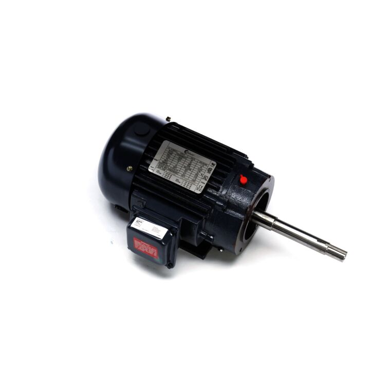 Close-Coupled Pump Motor, 1.5 HP, 3 Ph, 60 Hz, 208-230/460 V, 1800 RPM, 145JP Frame, TEFC