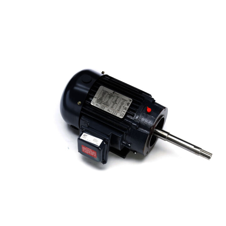 Close-Coupled Pump Motor, 1.5 HP, 3 Ph, 60 Hz, 208-230/460 V, 1800 RPM, 145JP Frame, TEFC