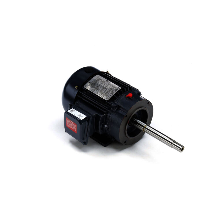 Close-Coupled Pump Motor, 1.5 HP, 3 Ph, 60 Hz, 208-230/460 V, 3600 RPM, 143JP Frame, TEFC