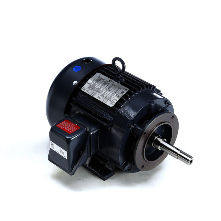 Close-Coupled Pump Motor, 3 HP, 3 Ph, 60 Hz, 208-230/460 V, 1800 RPM, 182JM Frame, TEFC