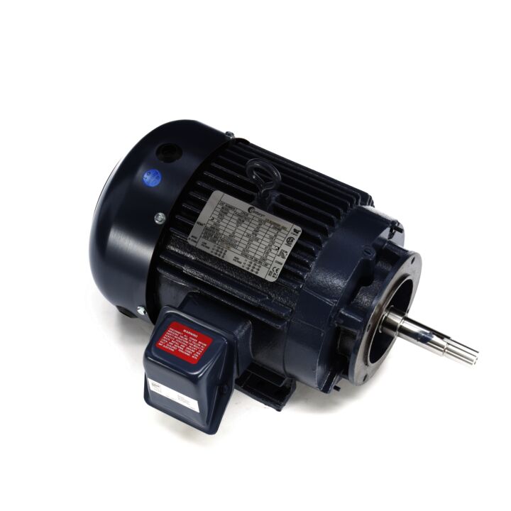 Close-Coupled Pump Motor, 5 HP, 3 Ph, 60 Hz, 208-230/460 V, 1800 RPM, 184JM Frame, TEFC