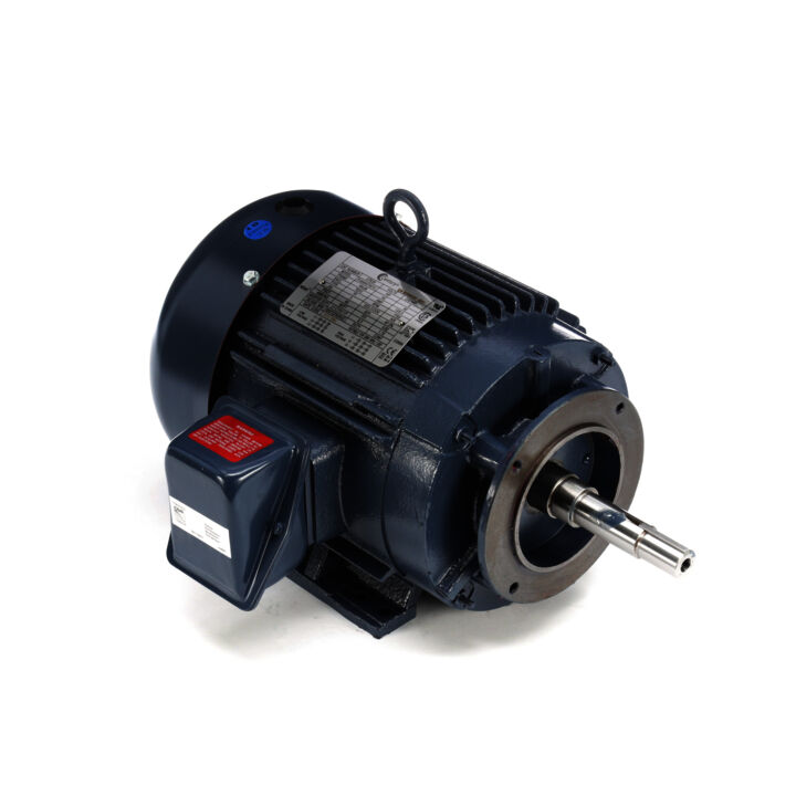 Close-Coupled Pump Motor, 5 HP, 3 Ph, 60 Hz, 208-230/460 V, 1800 RPM, 184JM Frame, TEFC