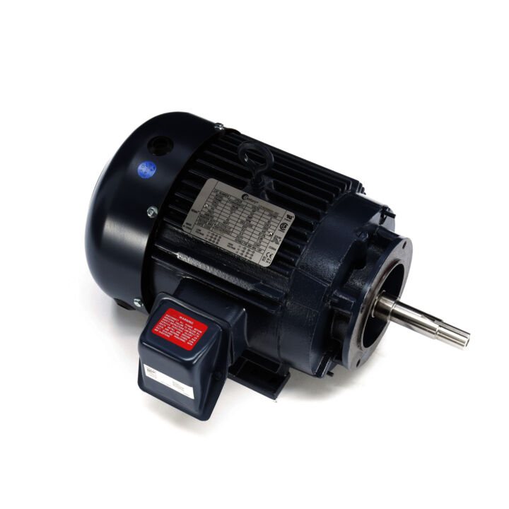 Close-Coupled Pump Motor, 5 HP, 3 Ph, 60 Hz, 208-230/460 V, 3600 RPM, 184JM Frame, TEFC