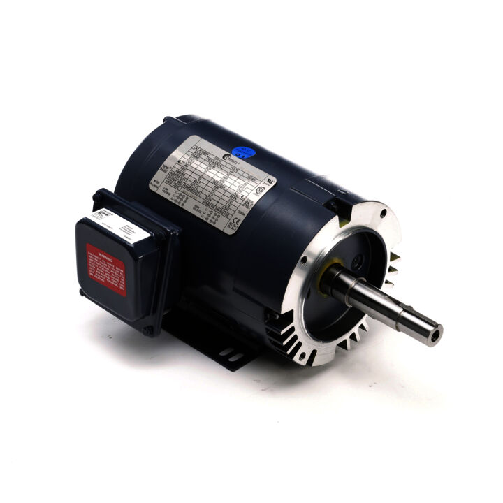 Close-Coupled Pump Motor, 1 HP, 3 Ph, 60 Hz, 208-230/460 V, 1800 RPM, 143JP Frame, ODP