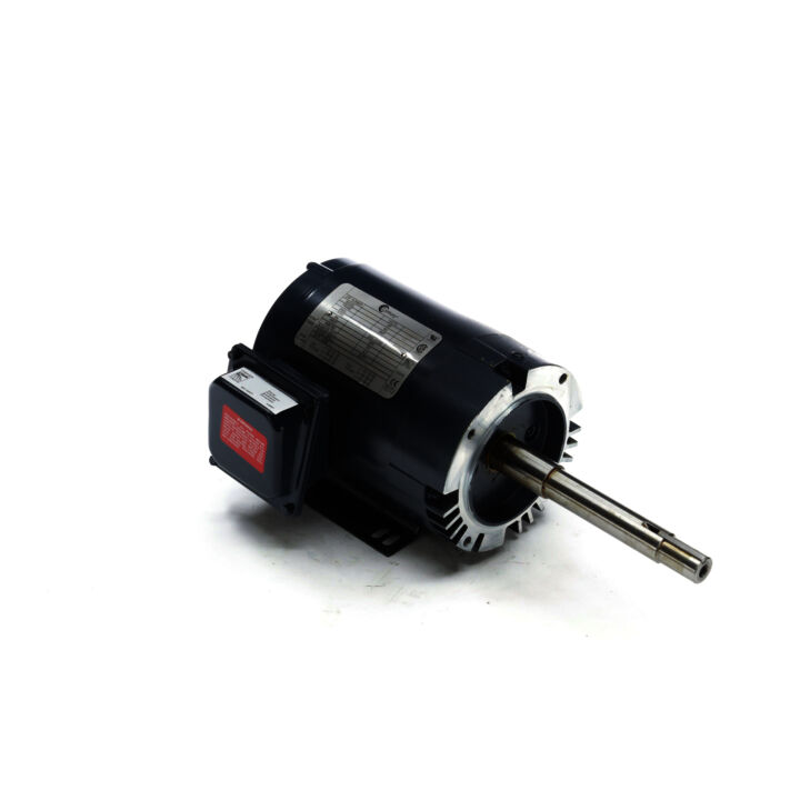 Close-Coupled Pump Motor, 1.5 HP, 3 Ph, 60 Hz, 208-230/460 V, 3600 RPM, 143JP Frame, ODP