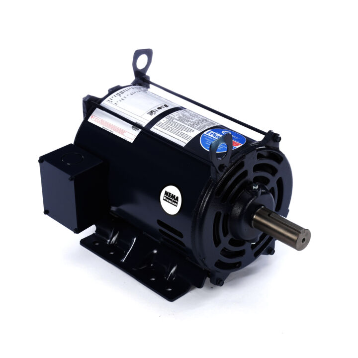 General Purpose Motor, 7.5 HP, 3 Ph, 60 Hz, 200 V, 1800 RPM, S213T Frame, DP