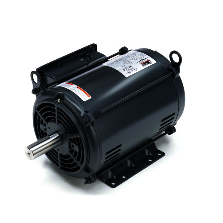 Air Compressor Motor, 7.50 HP, 1 Ph, 60 Hz, 208-230 V, 1800 RPM, 215T Frame, DP