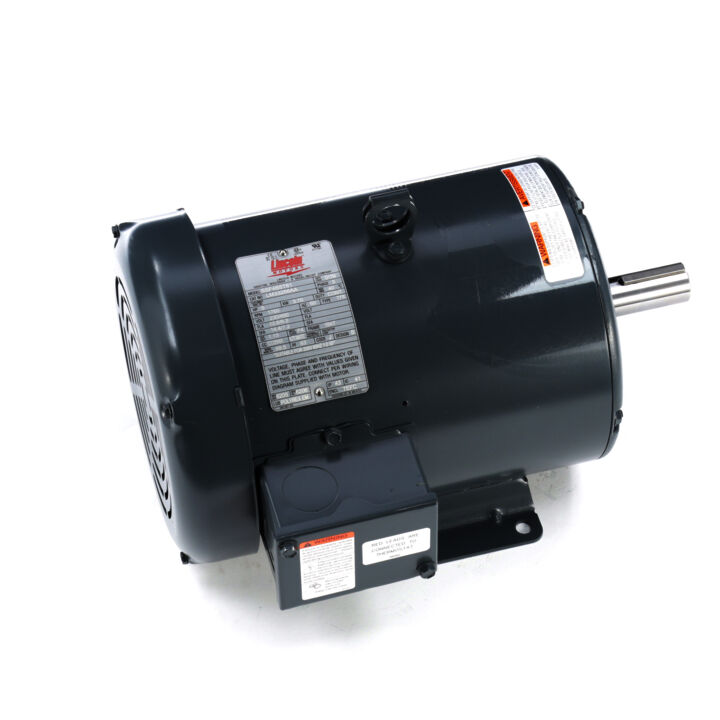 Air Compressor Motor, 5 HP, 3 Ph, 60 Hz, 230/460 V, 1800 RPM, 184T Frame, TEFC