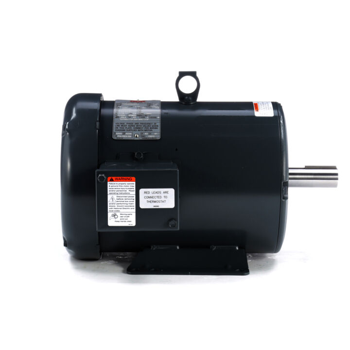 Air Compressor Motor, 5 HP, 3 Ph, 60 Hz, 230/460 V, 1800 RPM, 184T Frame, TEFC