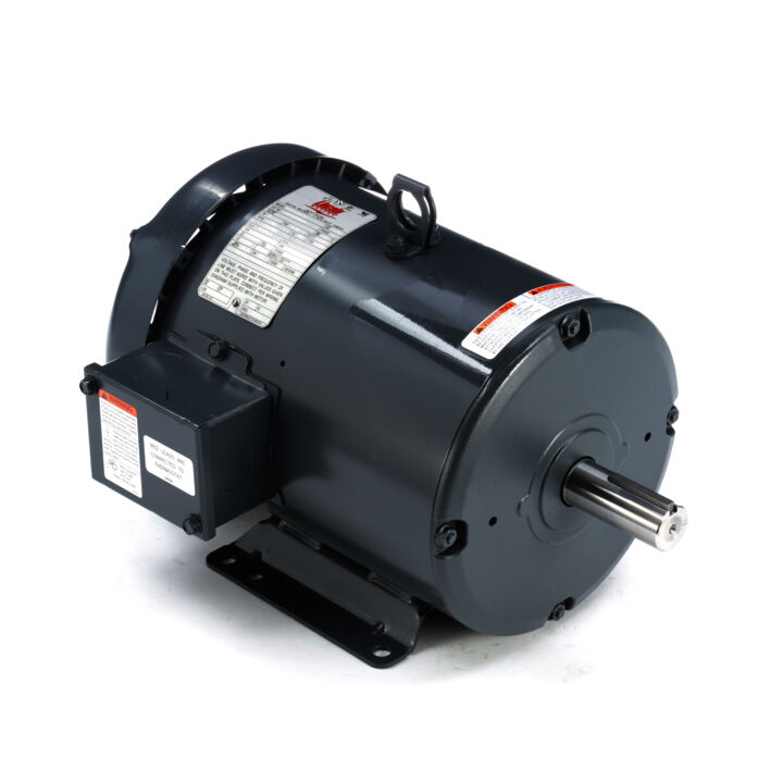 Air Compressor Motor, 5 HP, 3 Ph, 60 Hz, 230/460 V, 1800 RPM, 184T Frame, TEFC