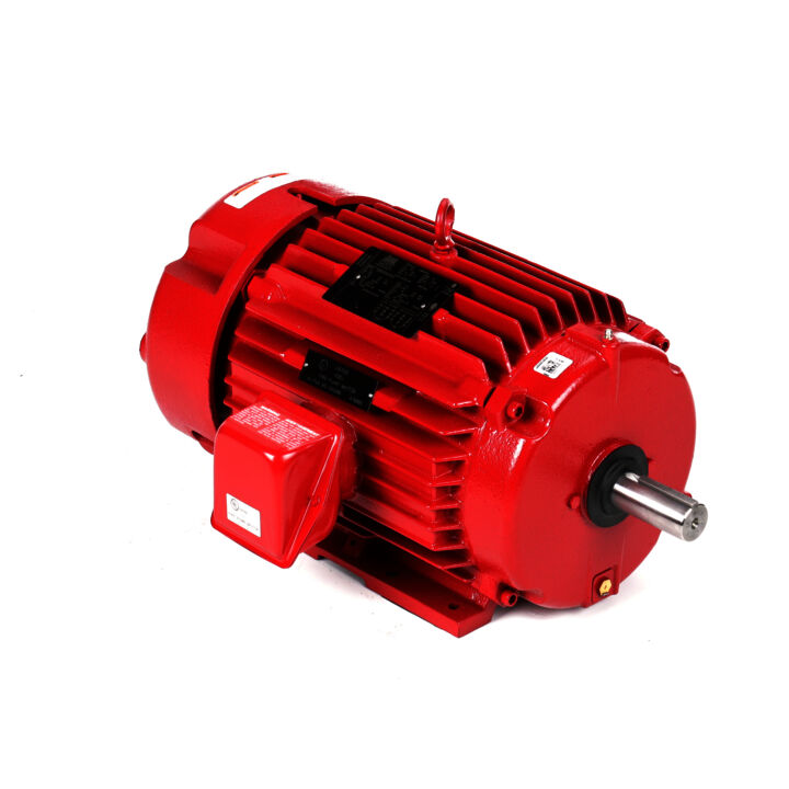 Fire Pump Motor, 10 & 7.50 HP, 3 Ph, 60 & 50 Hz, 230/460 & 190/380 V, 1800 & 1500 RPM, 215T Frame, TEFC