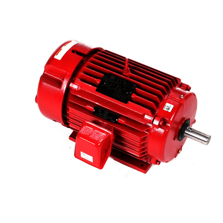 Fire Pump Motor, 10 & 7.50 HP, 3 Ph, 60 & 50 Hz, 230/460 & 190/380 V, 1800 & 1500 RPM, 215T Frame, TEFC