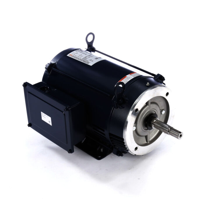 Close-Coupled Pump Motor, 5 HP, 1 Ph, 60 Hz, 230 V, 1800 RPM, 213JM Frame, ODP