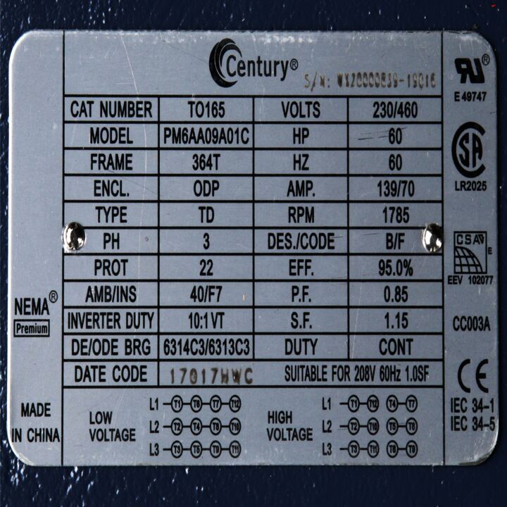 60,1800,ODP,364T,3/60/230/460