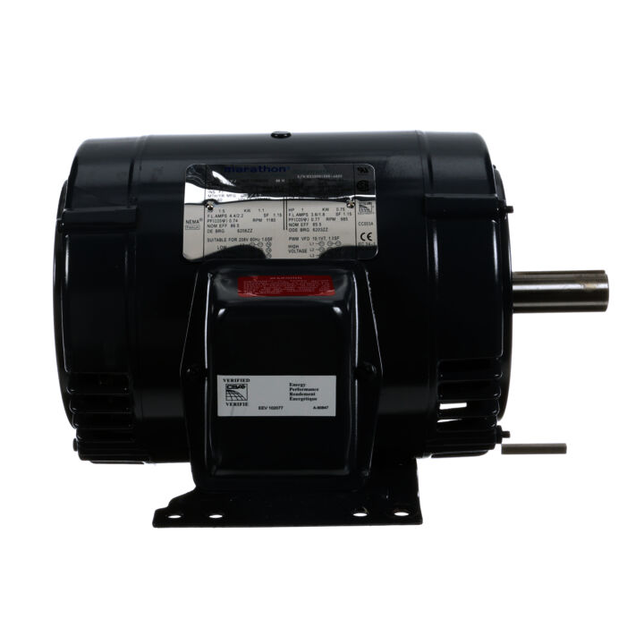 General Purpose Motor, 1.50 & 1 HP, 3 Ph, 60 & 50 Hz, 230/460 & 190/380 V, 1200 & 1000 RPM, 182T Frame, DP