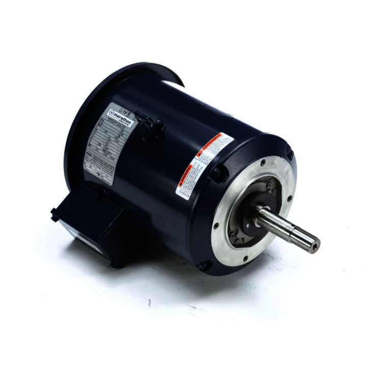 Close-Coupled Pump Motor, 5 & 5 HP, 3 Ph, 60 & 50 Hz, 230/460 & 190/380 V, 3600 & 3000 RPM, 182JMV Frame, DP