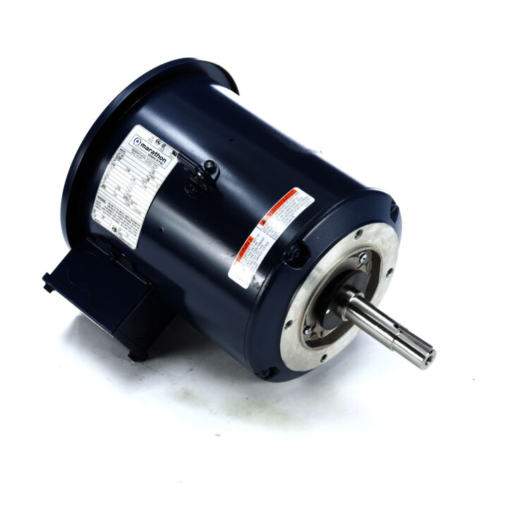 Close-Coupled Pump Motor, 5 & 3 HP, 3 Ph, 60 & 50 Hz, 230/460 & 190/380 V, 3600 & 3000 RPM, 182JMV Frame, DP