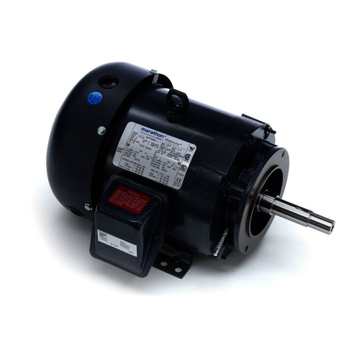 Close-Coupled Pump Motor, 3 & 2 HP, 3 Ph, 60 & 50 Hz, 230/460 & 190/380 V, 3600 & 3000 RPM, 182JM Frame, TEFC