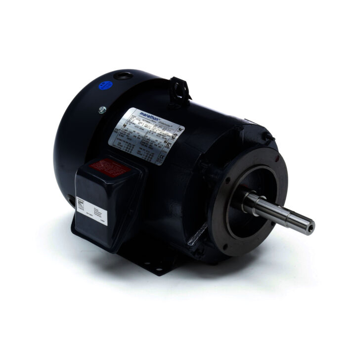 Close-Coupled Pump Motor, 2 & 1.50 HP, 3 Ph, 60 & 50 Hz, 230/460 & 190/380 V, 1200 & 1000 RPM, 184JM Frame, TEFC