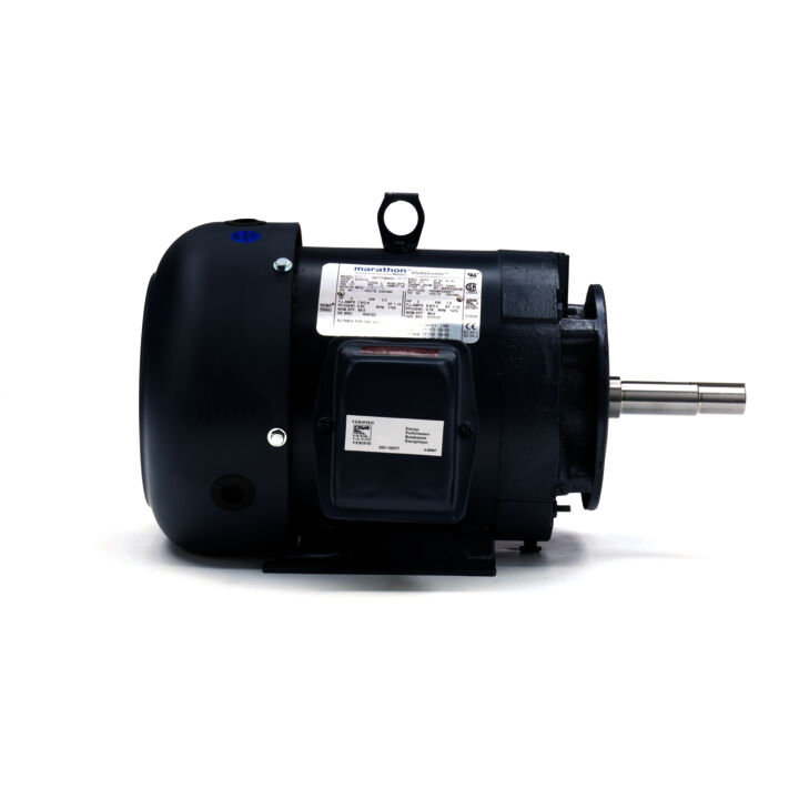 Close-Coupled Pump Motor, 3 & 2 HP, 3 Ph, 60 & 50 Hz, 230/460 & 190/380 V, 1800 & 1500 RPM, 182JM Frame, TEFC