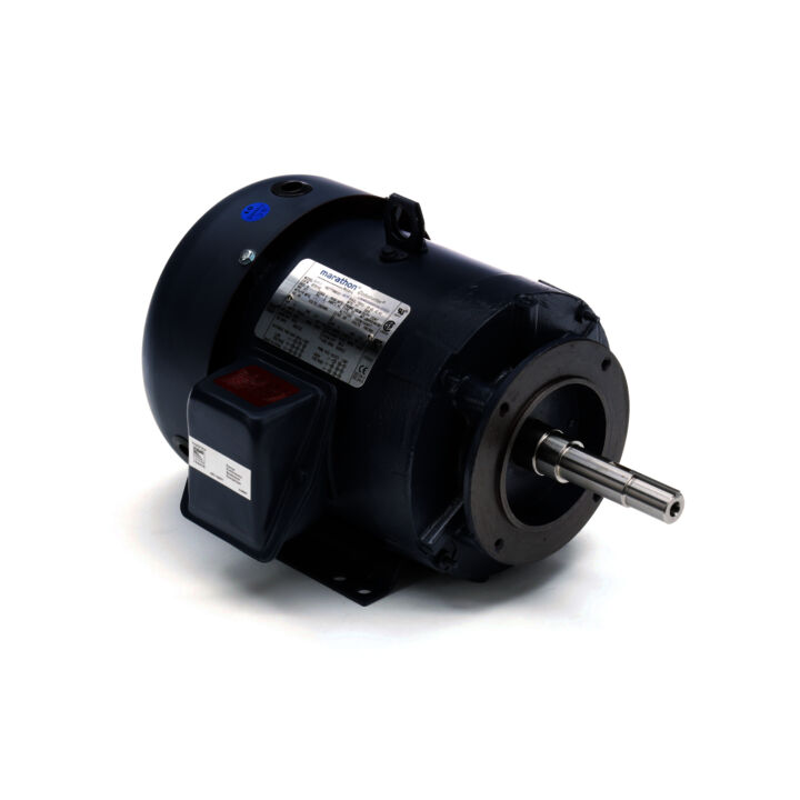 Close-Coupled Pump Motor, 3 & 2 HP, 3 Ph, 60 & 50 Hz, 230/460 & 190/380 V, 1800 & 1500 RPM, 182JM Frame, TEFC
