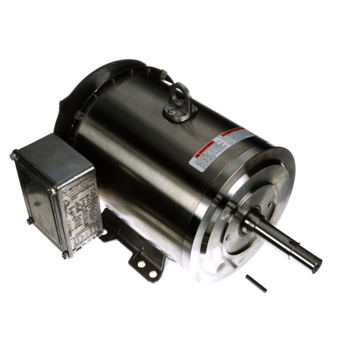 Washdown Pump Motor, 3 & 2 HP, 3 Ph, 60 & 50 Hz, 230/460 & 190/380 V, 1800 & 1500 RPM, 182JM Frame, TEFC