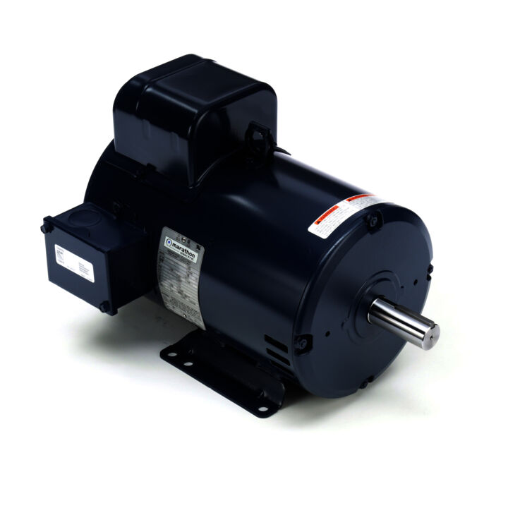 Air Compressor Motor, 7.50 HP, 1 Ph, 60 Hz, 208-230 V, 3600 RPM, 184T Frame, DP