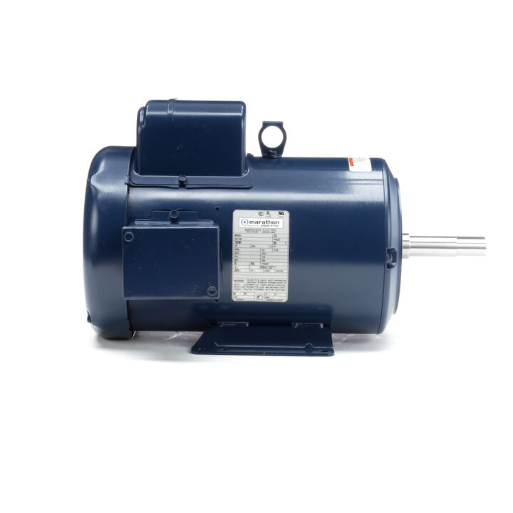 Close-Coupled Pump Motor, 5 HP, 1 Ph, 60 Hz, 230 V, 3600 RPM, 184JM Frame, TEFC