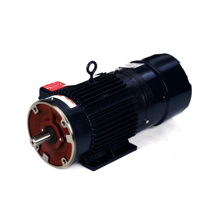 Brake Motor, 5 HP, 3 Ph, 60 Hz, 230/460 V, 1800 RPM, 184TC Frame, TENV