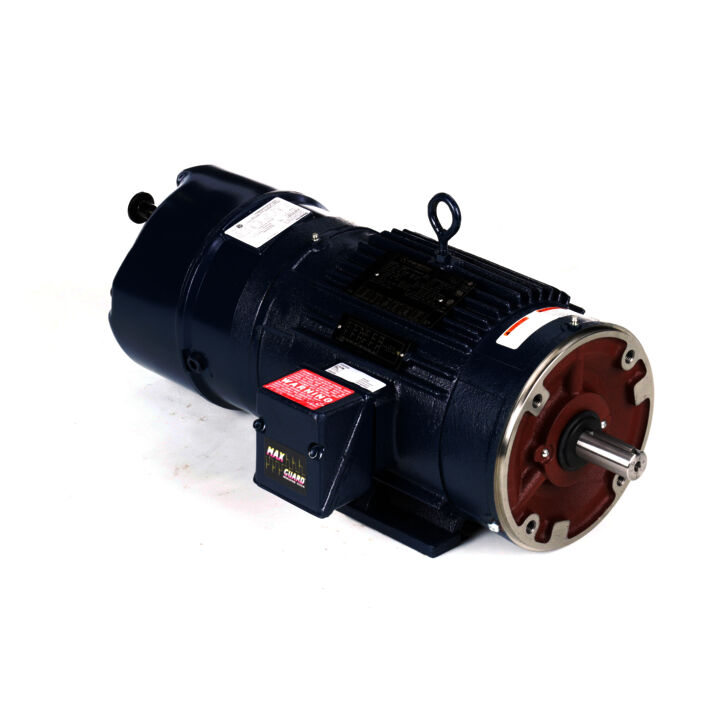 Brake Motor, 5 HP, 3 Ph, 60 Hz, 230/460 V, 1800 RPM, 184TC Frame, TENV