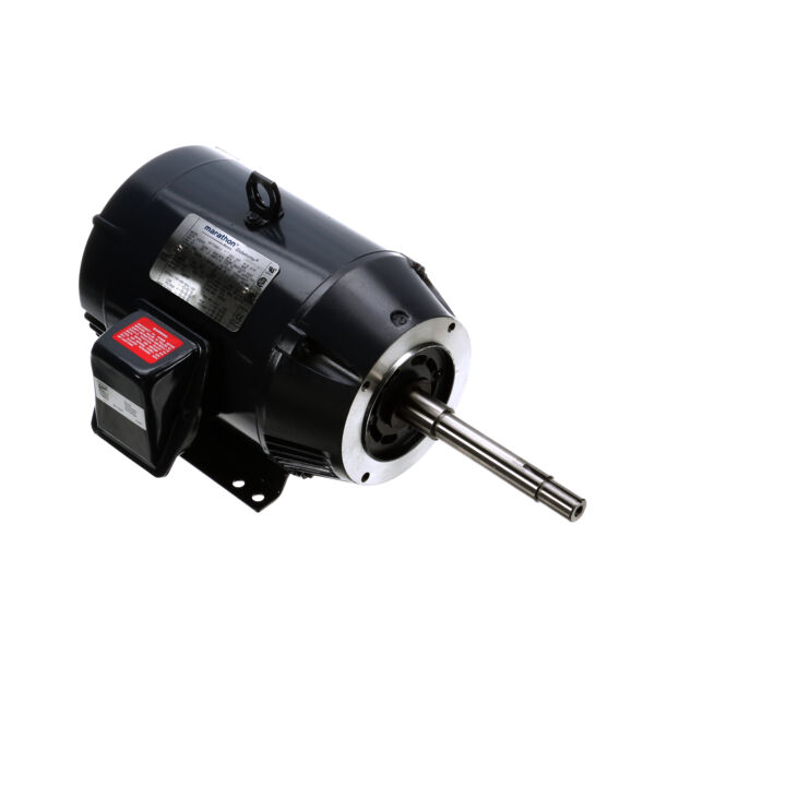 Close-Coupled Pump Motor, 7.50 & 5 HP, 3 Ph, 60 & 50 Hz, 230/460 & 190/380 V, 3600 & 3000 RPM, 184JP Frame, DP