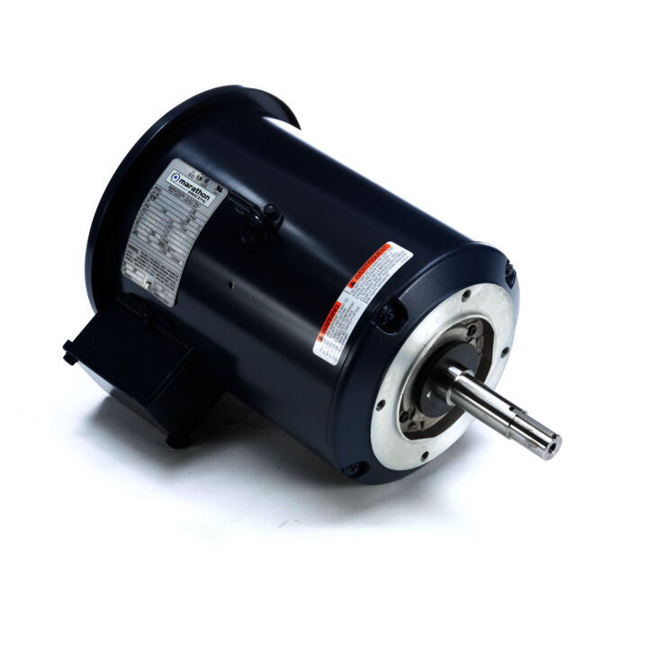 Close-Coupled Pump Motor, 5 & 3 HP, 3 Ph, 60 & 50 Hz, 230/460 & 190/380 V, 1800 & 1500 RPM, 184JMV Frame, DP