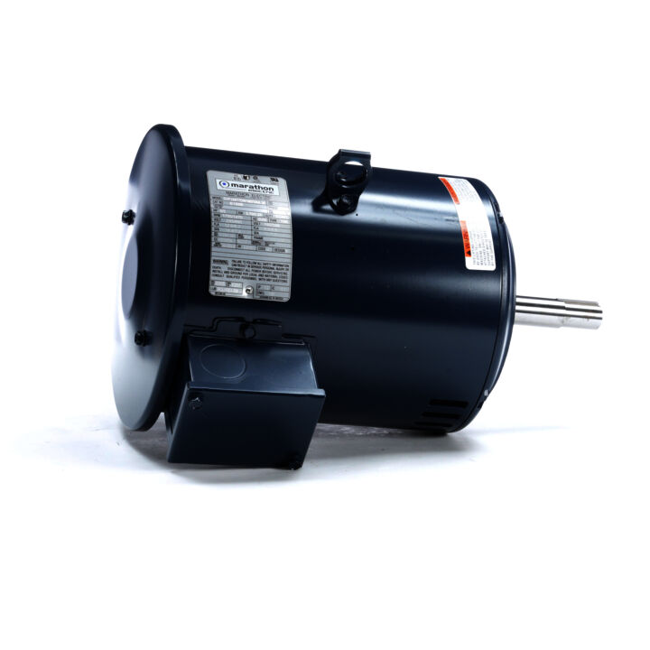 Close-Coupled Pump Motor, 5 & 3 HP, 3 Ph, 60 & 50 Hz, 230/460 & 190/380 V, 1800 & 1500 RPM, 184JMV Frame, DP