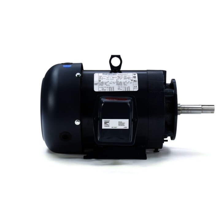 Close-Coupled Pump Motor, 5 & 3 HP, 3 Ph, 60 & 50 Hz, 230/460 & 190/380 V, 1800 & 1500 RPM, 184JM Frame, TEFC