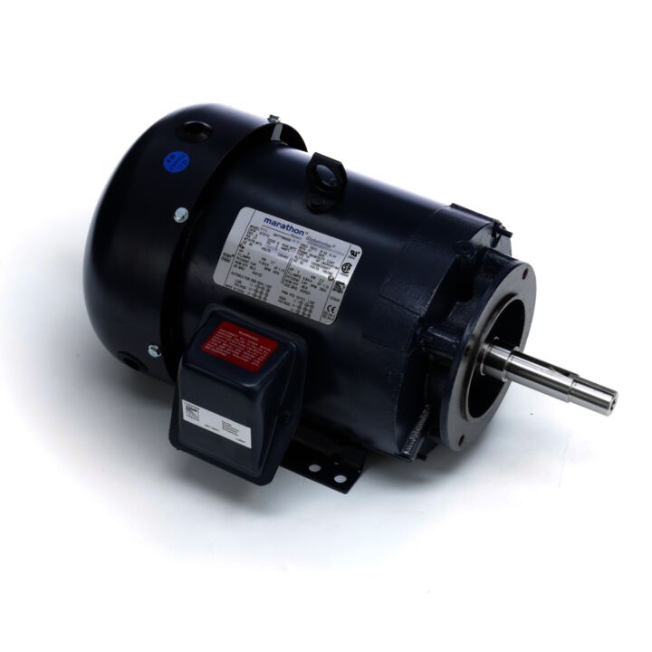 Close-Coupled Pump Motor, 5 & 3 HP, 3 Ph, 60 & 50 Hz, 230/460 & 190/380 V, 3600 & 3000 RPM, 184JM Frame, TEFC