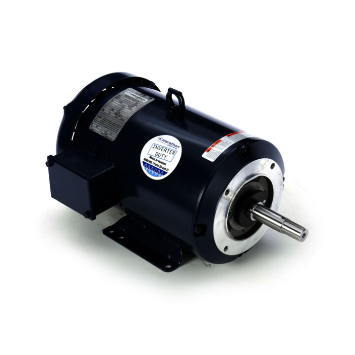 Close-Coupled Pump Motor, 7.50 & 5 HP, 3 Ph, 60 & 50 Hz, 230/460 & 190/380 V, 3600 & 3000 RPM, 184JM Frame, TEFC