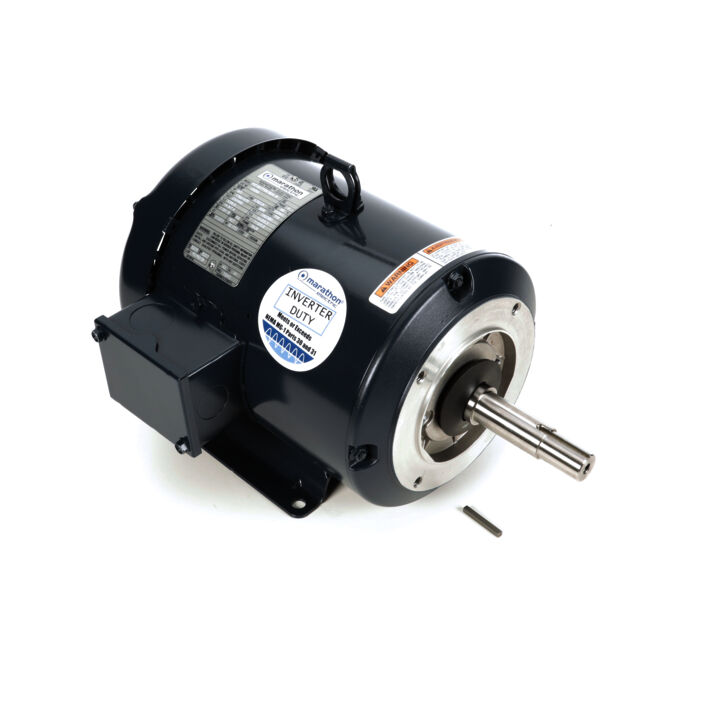Close-Coupled Pump Motor, 5 & 3 HP, 3 Ph, 60 & 50 Hz, 230/460 & 190/380 V, 1800 & 1500 RPM, 184JM Frame, TEFC