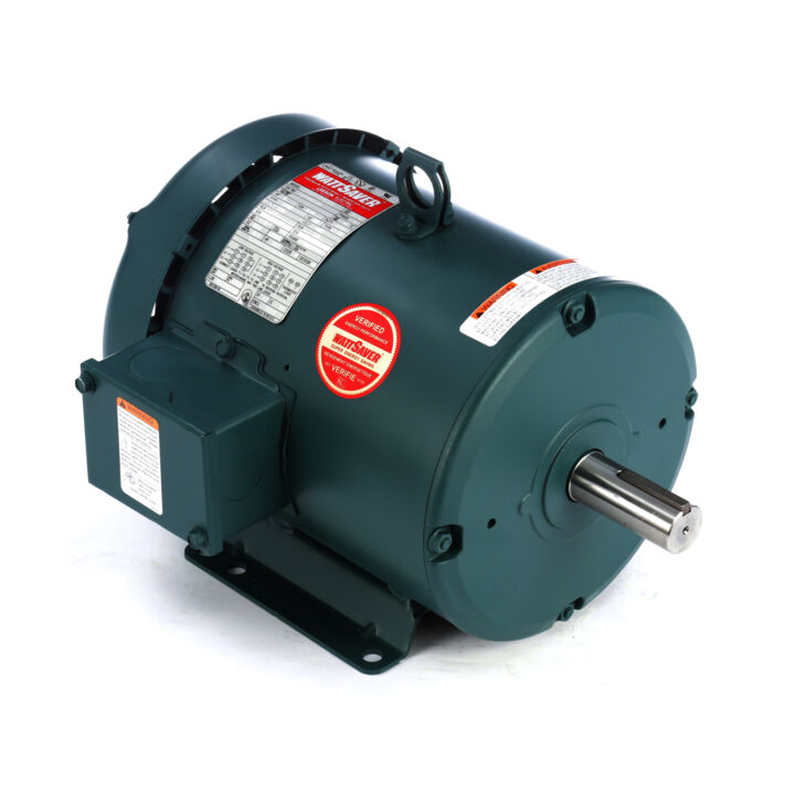 Air Compressor Motor, 3 HP, 3 Ph, 60 Hz, 230/460 V, 1800 RPM, 182T Frame, TEFC