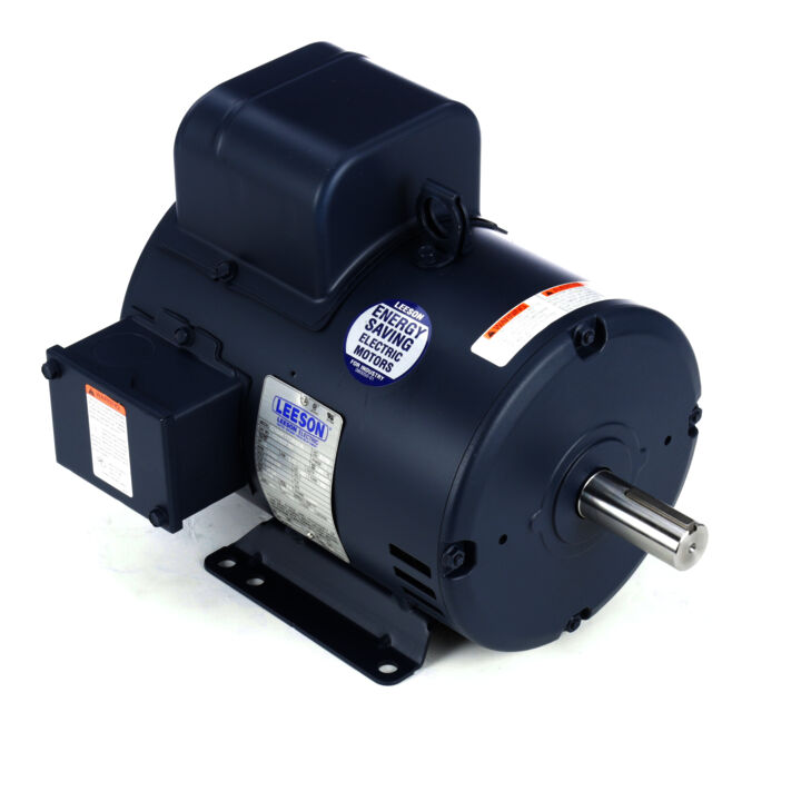 Air Compressor Motor, 5 HP, 1 Ph, 60 Hz, 208-230 V, 1800 RPM, 184T Frame, DP