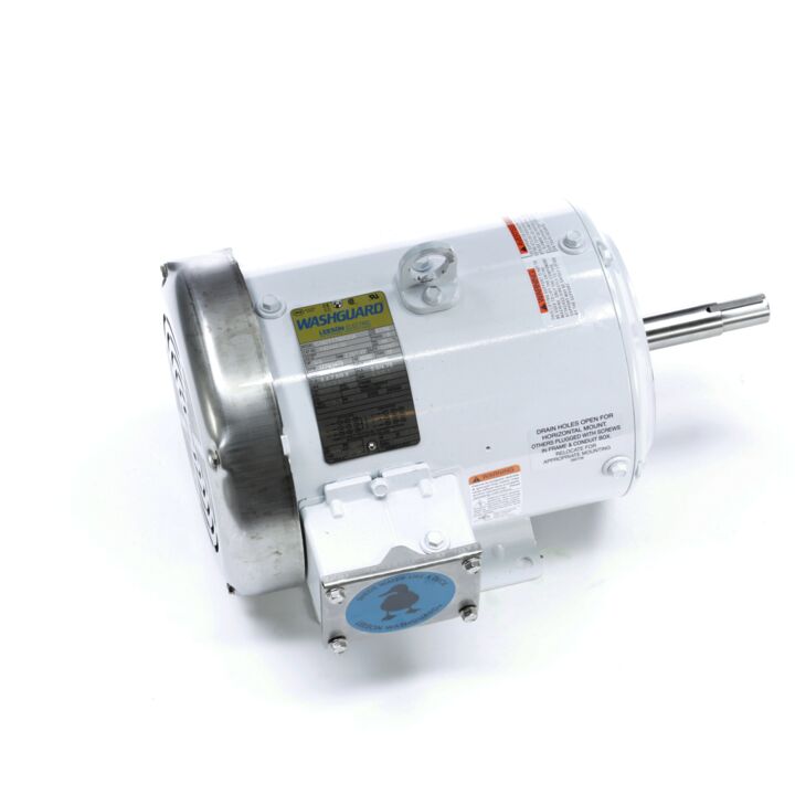 Washdown Pump Motor, 3 & 2 HP, 3 Ph, 60 & 50 Hz, 230/460 & 190/380 V, 1800 & 1500 RPM, 182JM Frame, TEFC