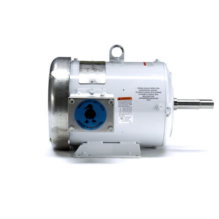 Washdown Pump Motor, 3 & 2 HP, 3 Ph, 60 & 50 Hz, 230/460 & 190/380 V, 1800 & 1500 RPM, 182JM Frame, TEFC